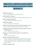HRB FINAL CERTIFICATION SCRIPT&NewLine;2026 QUESTIONS WITH SOLUTIONS&NewLine;GRADED A&plus;&NewLine;