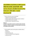 California Cal&sol;OSHA & CARB System Practice Exam 2026&ndash;2027&colon; 500&plus; Verified Questions&comma; Correct Answers & Detailed Rationales &vert; Instant PDF Download