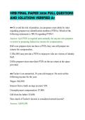 HRB FINAL PAPER 2026 FULL QUESTIONS&NewLine;AND SOLUTIONS VERIFIED A&plus;&NewLine;