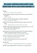 BYU GOLF CERTIFICATION SCRIPT 2026&NewLine;QUESTIONS WITH SOLUTIONS GRADED A&plus;