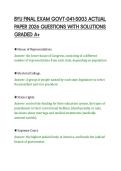 BYU FINAL EXAM GOVT-041-S003 ACTUAL &NewLine;PAPER 2026 QUESTIONS WITH SOLUTIONS &NewLine;GRADED A&plus; 