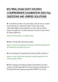 BYU FINAL EXAM GOVT-041-S003 &NewLine;COMPREHENSIVE EXAMINATION 2026 FULL &NewLine;QUESTIONS AND VERIFIED SOLUTIONS