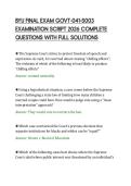BYU FINAL EXAM GOVT-041-S003 &NewLine;EXAMINATION SCRIPT 2026 COMPLETE &NewLine;QUESTIONS WITH FULL SOLUTIONS 