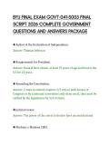 BYU FINAL EXAM GOVT-041-S003 FINAL &NewLine;SCRIPT 2026 COMPLETE GOVERNMENT &NewLine;QUESTIONS AND ANSWERS PACKAGE