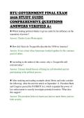 BYU GOVERNMENT FINAL EXAM &NewLine;2026 STUDY GUIDE &NewLine;COMPREHENSIVE QUESTIONS &NewLine;ANSWERS VERIFIED A&plus; 