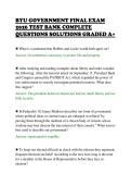 BYU GOVERNMENT FINAL EXAM &NewLine;2026 TEST BANK COMPLETE &NewLine;QUESTIONS SOLUTIONS GRADED A&plus;