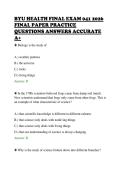 BYU HEALTH FINAL EXAM 041 2026 &NewLine;FINAL PAPER PRACTICE &NewLine;QUESTIONS ANSWERS ACCURATE &NewLine;A&plus;