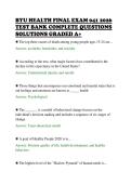 BYU HEALTH FINAL EXAM 041 2026 &NewLine;TEST BANK COMPLETE QUESTIONS &NewLine;SOLUTIONS GRADED A&plus;