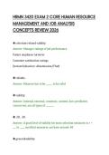 HRMN 3420 EXAM 2 CORE HUMAN RESOURCE &NewLine;MANAGEMENT AND JOB ANALYSIS &NewLine;CONCEPTS REVIEW 2026 