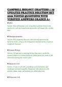 CAMPBELL BIOLOGY CHAPTERS 1 19&NewLine;UPDATED PRACTICE SOLUTION SET&NewLine;2026 TESTED QUESTIONS WITH&NewLine;VERIFIED ANSWERS GRADED A&plus;