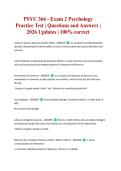 PSYC 366 - Exam 2 Psychology Practice Test &vert; Questions and Answers &vert; 2026 Updates &vert; 100&percnt; correct