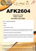 AFK2604 Assignment 2 &lpar;COMPLETE ANSWERS&rpar; 2026 - DUE June 2026