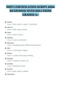 HSPT CERTIFICATION SCRIPT 2026&NewLine;QUESTIONS WITH SOLUTIONS&NewLine;GRADED A&plus;