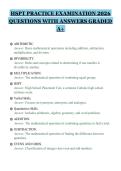 HSPT PRACTICE EXAMINATION 2026&NewLine;QUESTIONS WITH ANSWERS GRADED&NewLine;A&plus;