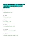 HSPT COMPREHENSIVE TEST PAPER 2026&NewLine;QUESTIONS AND CORRECT ANSWERS&NewLine;GRADED A&plus;