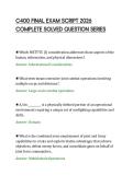 C400 EXAMINATION STUDY SHEET 2026 &NewLine;VERIFIED QUESTION&ndash;ANSWER &NewLine;COLLECTION 