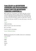 C400 EXAM 134 QUESTIONS &NewLine;ANSWERS 2026 MANAGEMENT &NewLine;SCRIPT SOLVED QUESTIONS &NewLine;VERIFIED ANSWERS A&plus;