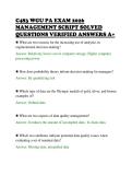 C483 WGU PA EXAM 2026 &NewLine;MANAGEMENT SCRIPT SOLVED &NewLine;QUESTIONS VERIFIED ANSWERS A&plus; 