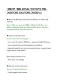 HUBS 191 FINAL ACTUAL TEST PAPER 2026&NewLine;QUESTIONS SOLUTIONS GRADED A&plus;