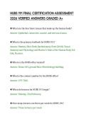 HUBS 191 FINAL CERTIFICATION ASSESSMENT&NewLine;2026 VERIFIED ANSWERS GRADED A&plus;&NewLine;