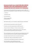 Behavioral Health Exam 2&comma; Psychiatric Mental Health Nursing and Behavioral Sciences&comma; Comprehensive Practice Questions and Verified Answers