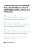 CANADIAN FAMILY PRACTICE GUIDELINES BY&NewLine;JILL C CASH AND CHERYL A GLASS 2026&NewLine;EVIDENCE BASED PRIMARY CARE DRILL PACK&NewLine;ANSWER SHEET