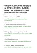 CANADIAN FAMILY PRACTICE GUIDELINES BY&NewLine;JILL C CASH AND CHERYL A GLASS 2026&NewLine;PRIMARY CARE ASSESSMENT TEST PAPER&NewLine;QUESTIONS SOLUTIONS GRADED A&plus;