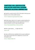 CANFITPRO HWL CERTIFICATION&NewLine;EVALUATION QUESTIONS ANSWERS&NewLine;COMPLETE SOLUTION VERIFIED PASS