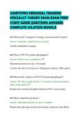 CANFITPRO PERSONAL TRAINING&NewLine;SPECIALIST THEORY EXAM EXAM PREP&NewLine;STUDY GUIDE QUESTIONS ANSWERS&NewLine;COMPLETE SOLUTION BUNDLE