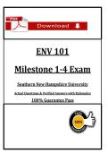 ENV 101 Milestone 1-4 Exam &lpar;PDF&rpar; &vert; &lpar;2026&rpar; Environmental Science Exam Questions &vert; SNHU