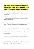 CAP BILLY MITCHELL AEROSPACE TEST&NewLine;EXAM SCRIPT 2026 UPDATED QUESTIONS&NewLine;WITH DETAILED ANSWERS GRADED A&plus;