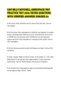 CAP BILLY MITCHELL AEROSPACE TEST&NewLine;PRACTICE TEST 2026 TESTED QUESTIONS&NewLine;WITH VERIFIED ANSWERS GRADED A&plus;