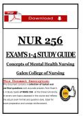 NUR 256 Exams 1-4 Study Guide &lpar;PDF&rpar; &vert; &lpar;2026&rpar; Mental Health Exam Questions &vert; Galen