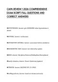CAPA REVIEW 1 2026 COMPREHENSIVE&NewLine;EXAM SCRIPT FULL QUESTIONS AND&NewLine;CORRECT ANSWERS