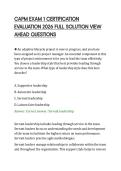 CAPM EXAM 1 CERTIFICATION&NewLine;EVALUATION 2026 FULL SOLUTION VIEW&NewLine;AHEAD QUESTIONS