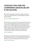 CAPM EXAM 1 STUDY GUIDE 2026&NewLine;COMPREHENSIVE QUESTIONS AND STEP&NewLine;BY STEP SOLUTIONS