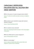 CAPM EXAM 2 CERTIFICATION&NewLine;EVALUATION 2026 FULL SOLUTION VIEW&NewLine;AHEAD QUESTIONS