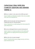 CAPM EXAM 2 FINAL PAPER 2026&NewLine;COMPLETE QUESTIONS AND ANSWERS&NewLine;VERIFIED A&plus;