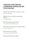 CAPM EXAM 2 STUDY GUIDE 2026&NewLine;COMPREHENSIVE QUESTIONS AND STEP&NewLine;BY STEP SOLUTIONS
