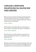 CAPM EXAM 3 CERTIFICATION&NewLine;EVALUATION 2026 FULL SOLUTION VIEW&NewLine;AHEAD QUESTIONS