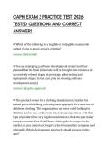 CAPM EXAM 3 PRACTICE TEST 2026&NewLine;TESTED QUESTIONS AND CORRECT&NewLine;ANSWERS