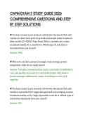 CAPM EXAM 3 STUDY GUIDE 2026&NewLine;COMPREHENSIVE QUESTIONS AND STEP&NewLine;BY STEP SOLUTIONS