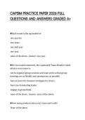 CAPSIM PRACTICE PAPER 2026 FULL&NewLine;QUESTIONS AND ANSWERS GRADED A&plus;