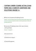 CAPTAIN CAREER COURSE ACTUAL EXAM&NewLine;PAPER 2026 COMPLETE QUESTIONS AND&NewLine;SOLUTIONS GRADED A&plus;