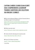 CAPTAIN CAREER COURSE EXAM SCRIPT&NewLine;2026 COMPREHENSIVE LEADERSHIP&NewLine;TRAINING QUESTIONS AND SOLUTIONS&NewLine;100 PERCENT CORRECT