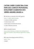 CAPTAIN CAREER COURSE FINAL EXAM&NewLine;PAPER 2026 COMPLETE PROFESSIONAL&NewLine;DEVELOPMENT EXAMINATION WITH&NewLine;VERIFIED ANSWERS GRADED A&plus;