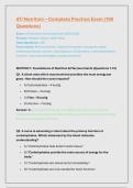 ATI Nutrition &ndash; Complete Practice Exam &lpar;100 &NewLine;Questions&rpar; 