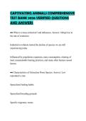 CAPTIVATING ANIMALS COMPREHENSIVE&NewLine;TEST BANK 2026 VERIFIED QUESTIONS&NewLine;AND ANSWERS
