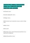 CAPTIVATING ANIMALS EXAM REVIEW&NewLine;GUIDE 2026 COMPLETE PRACTICE&NewLine;QUESTIONS AND ANSWERS