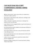 CAR SALES EXAM 2026 SCRIPT&NewLine;COMPREHENSIVE ANSWERS VERIFIED&NewLine;EXCELLENCE